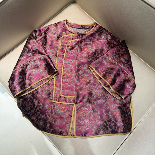 8017-1《人丝蜀锦太太服》保暖不褪色冬厚款国风提花服