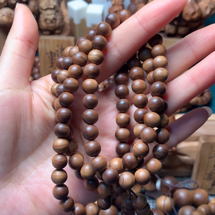 檀香木手串/手链老山檀香0.8多横纹