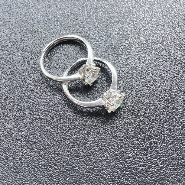 925银莫桑石戒指 莫桑钻经典六爪S925戒指（多样性发其一）