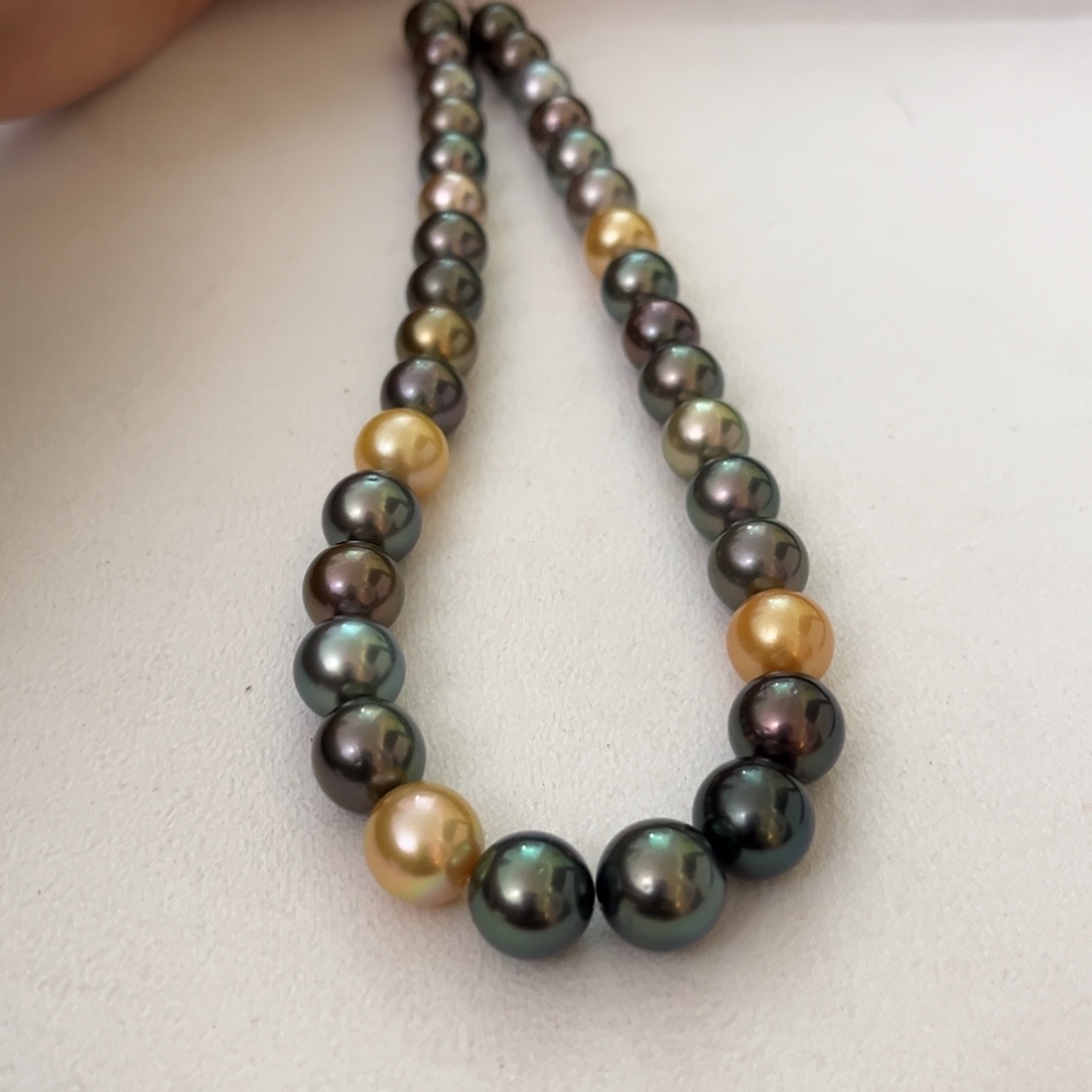 洋***洋未镶嵌海水珍珠颈饰莫兰迪11-13