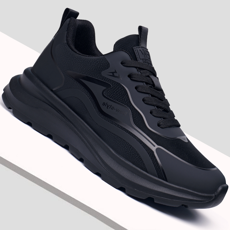 男鞋秋冬季2025新款黑色防水透气运动鞋男百搭软底跑步休闲鞋子男