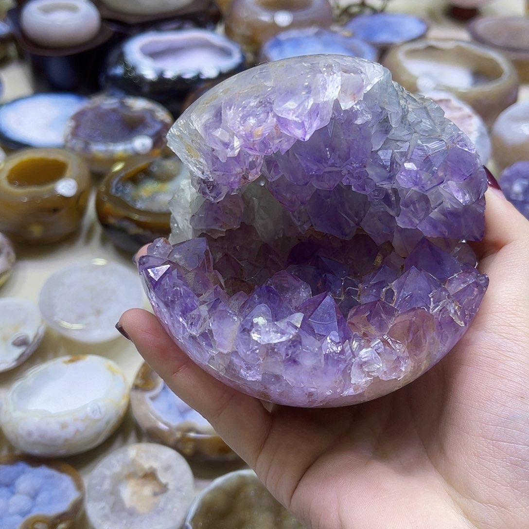 琌***珠宝半成品紫晶未镶嵌