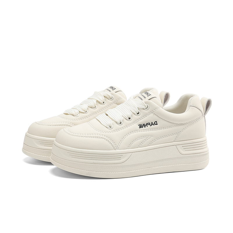 休闲风增高纯色圆头时尚休闲鞋厚底女鞋欧若假日风