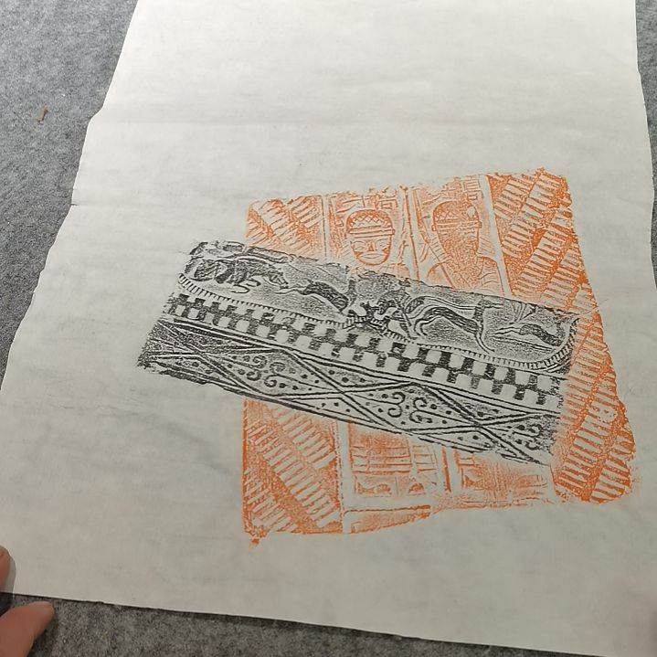 昌化石印石，锦灰堆拓片一张，尺寸46x35