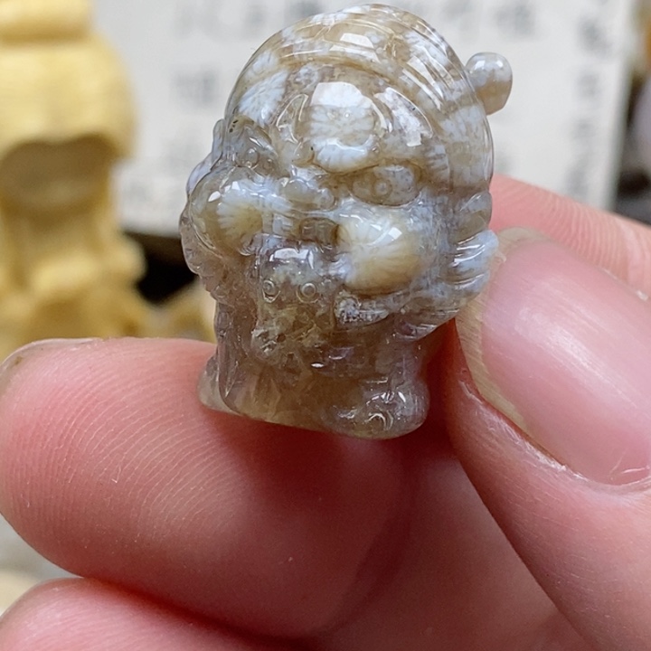 颈饰未镶嵌硅化珊瑚（珊瑚玉）小