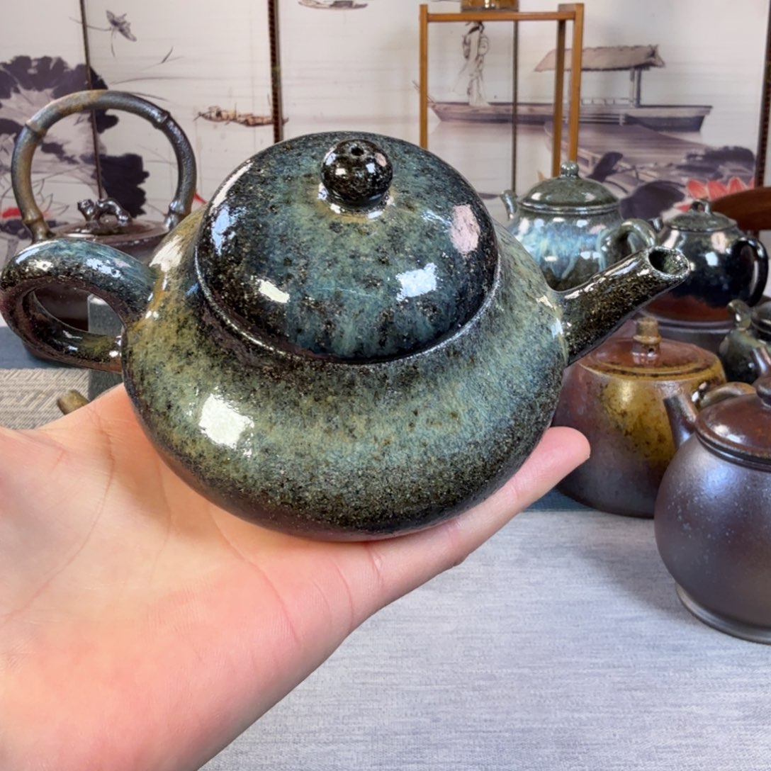 壶柴烧紫砂君徳壶