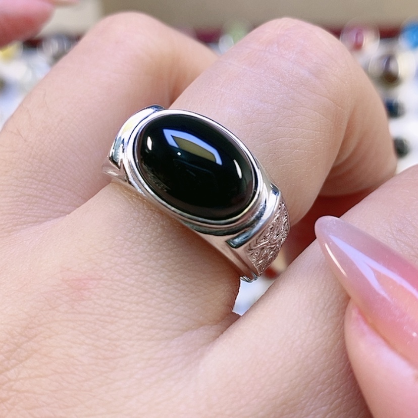 【闪购商品】银S925镶嵌戒指玛瑙/玉髓