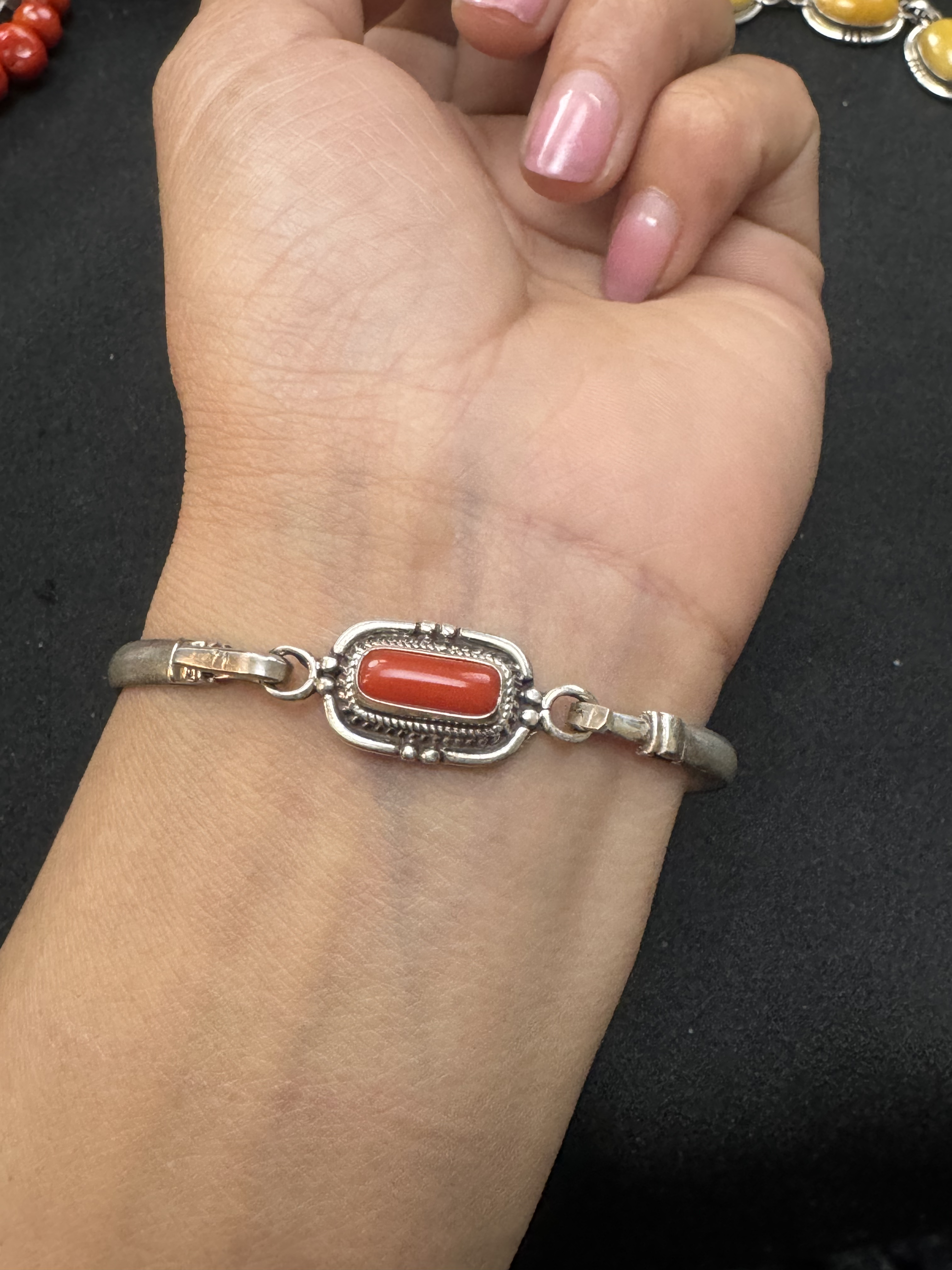 925银手镯 尼泊尔进口S 925纯银手镯