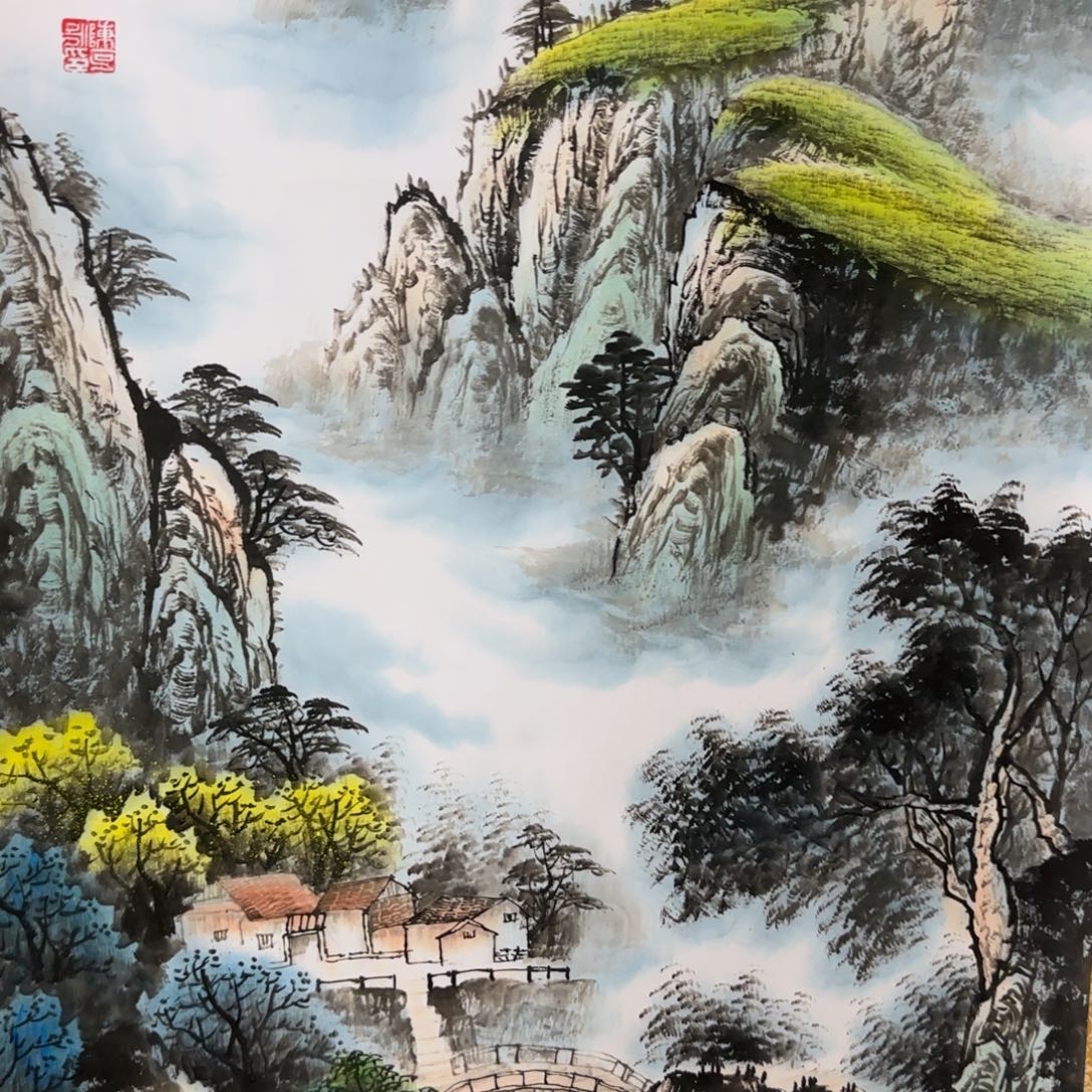 勿***心国画QA原创山水作品！带证书！限购一单 