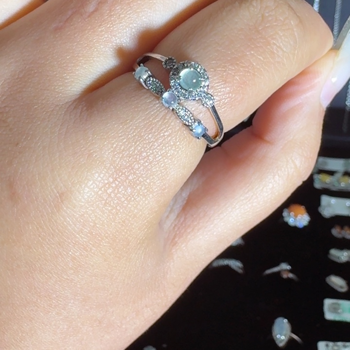 银S925镶嵌戒指翡翠