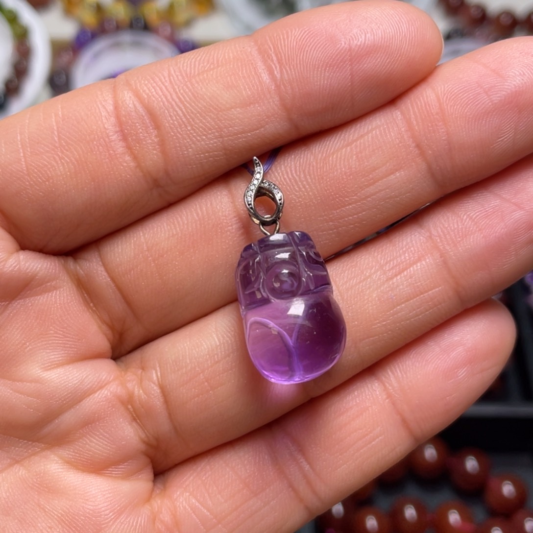 紫晶颈饰未镶嵌巴西紫水晶