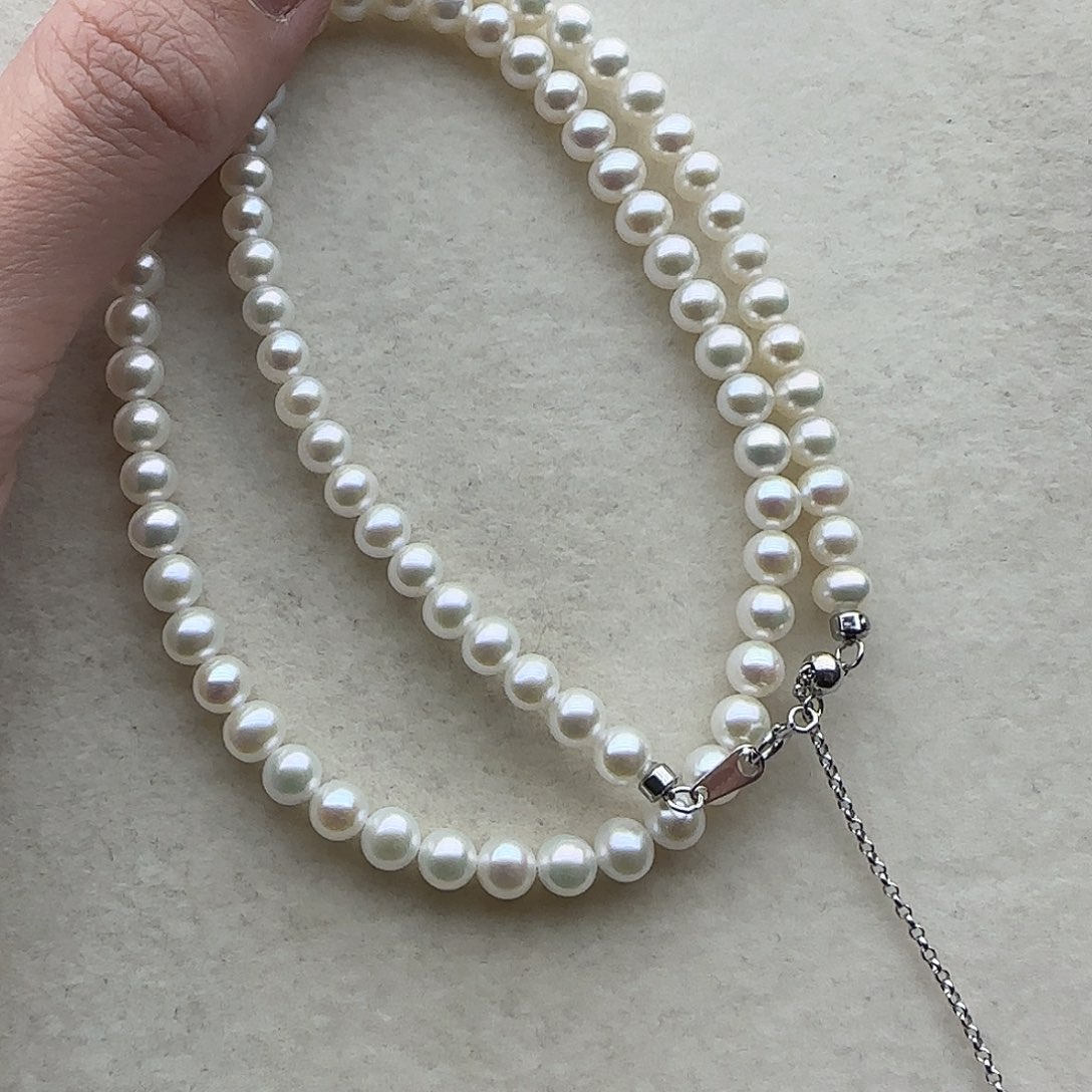 淡水珍珠项链103银S925镶嵌