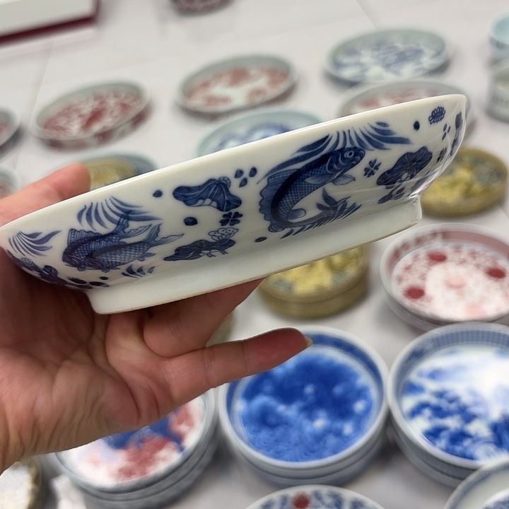 瓷片青花鱼藻大胡乘景德镇