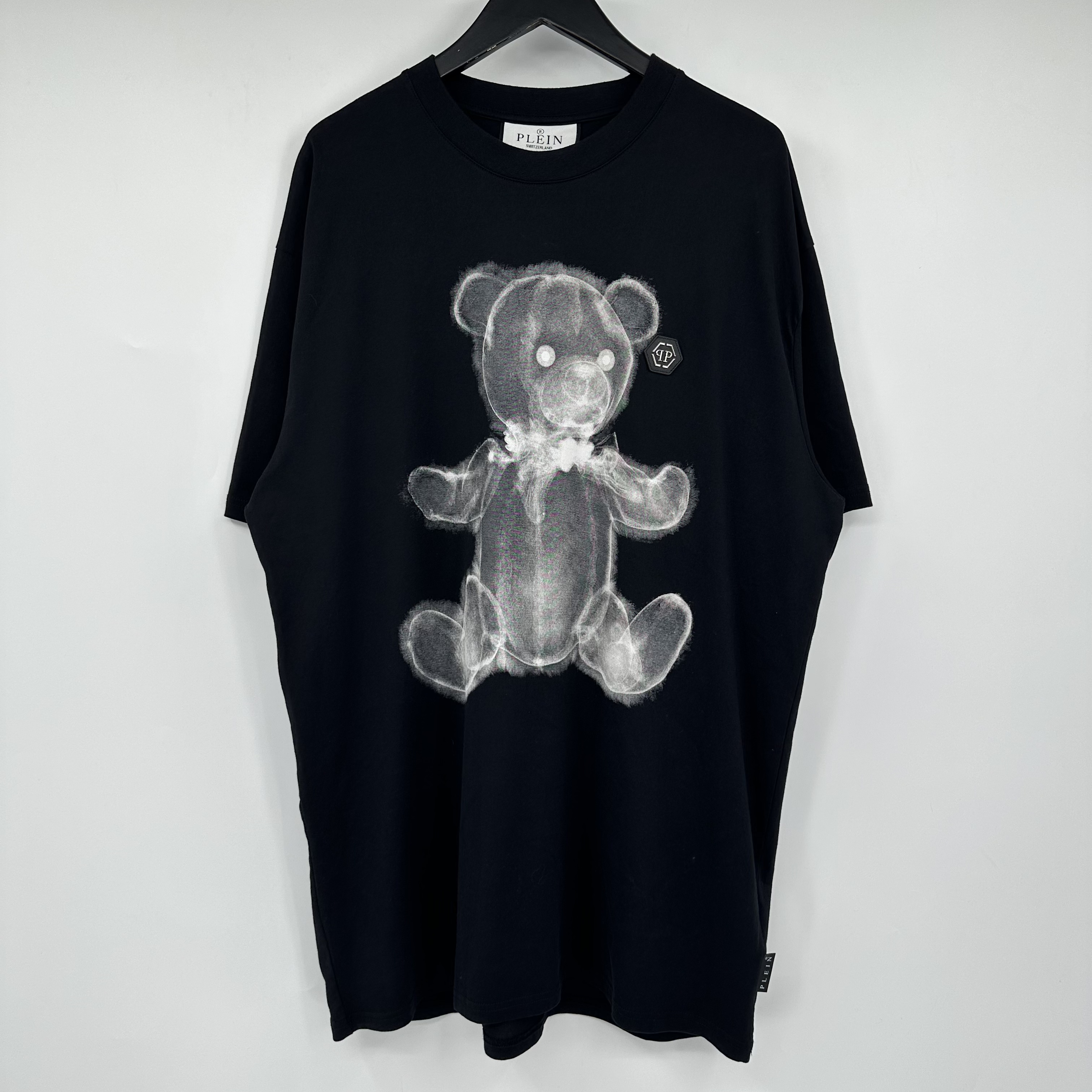 全新未使用 Philipp Plein 金属皮牌logo小熊短袖 XXL T005