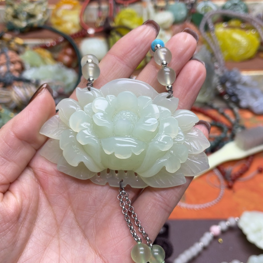 未镶嵌岫玉项链玉*蓉8888