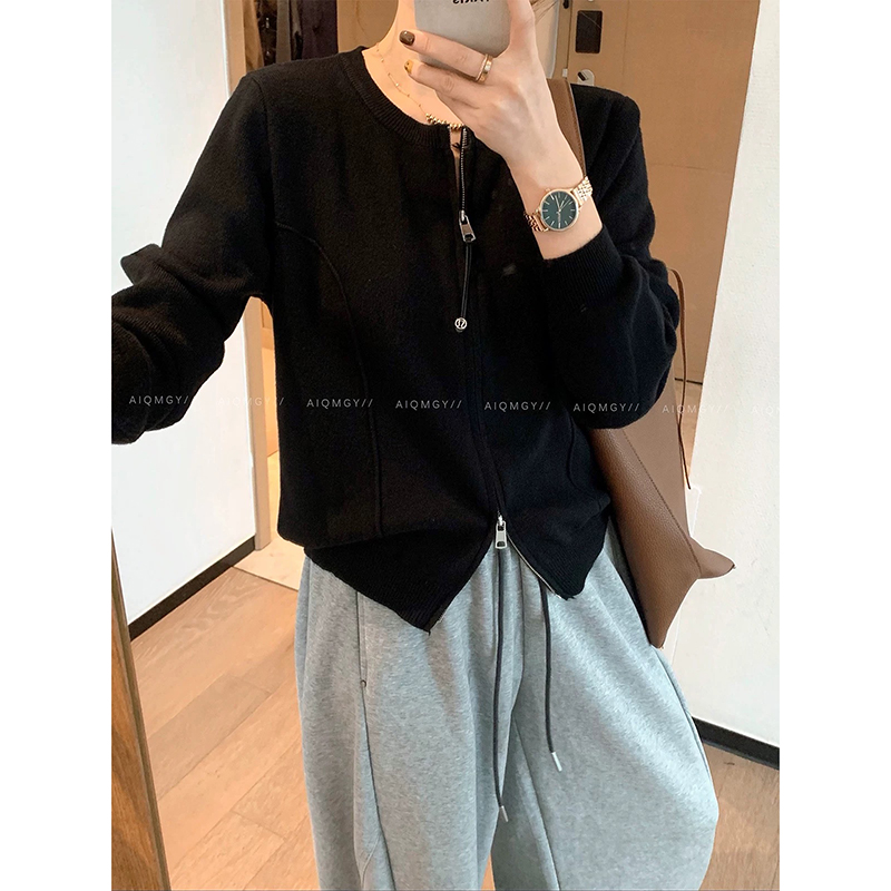 【深海蓝】3905开衫外套超柔软高品质圆领上衣