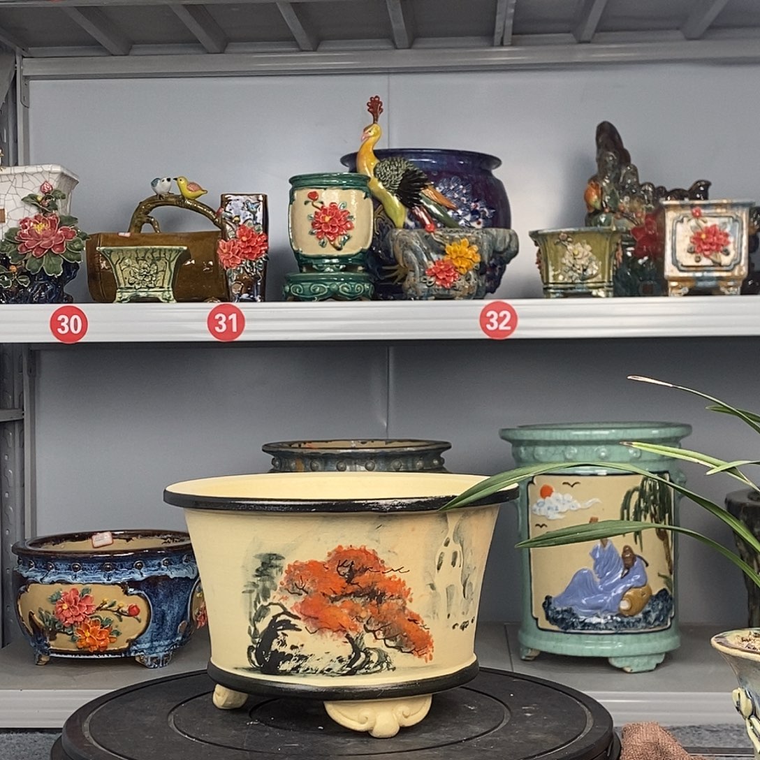 D***5正宗岭南石湾盆手绘