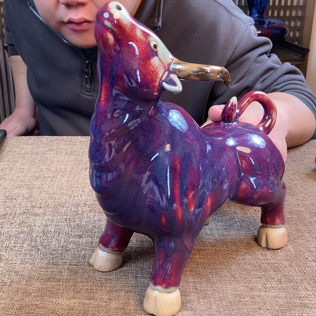 瓷片钧瓷摆件摆件