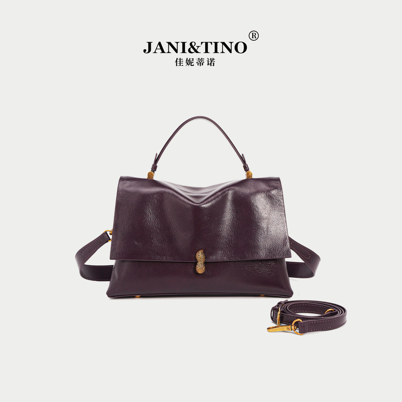 JANITINO/佳妮蒂诺当季新款洋气时尚百搭单肩手提斜挎包4961-1紫