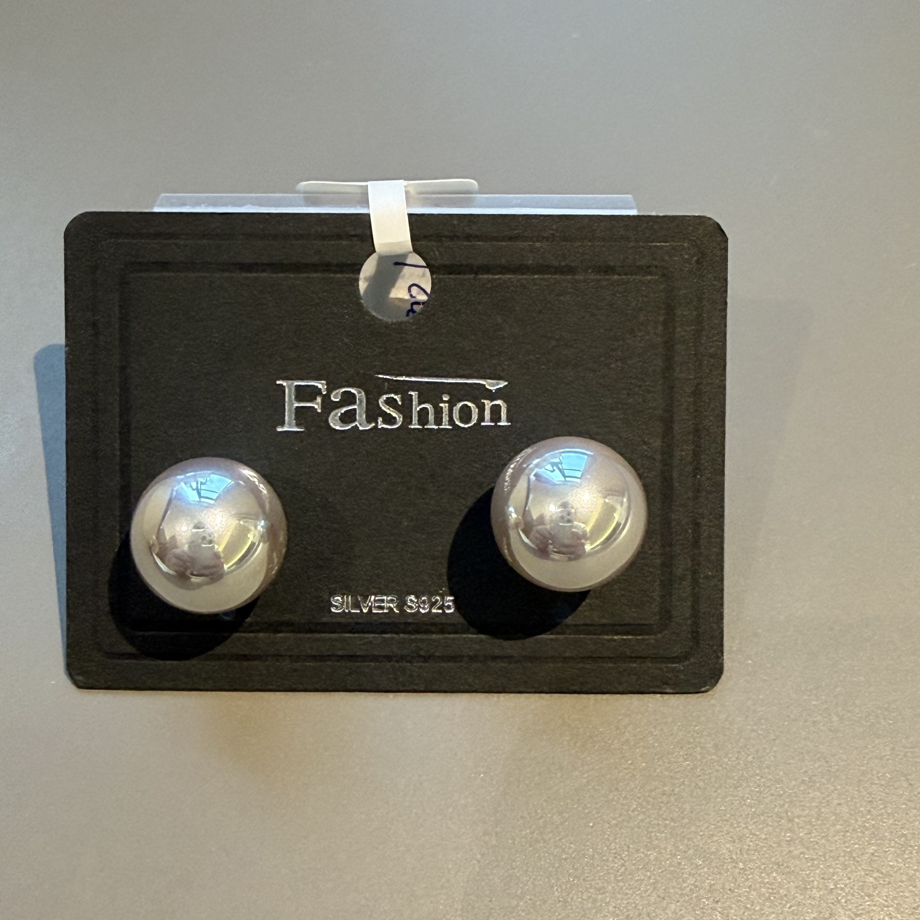 925银耳饰 韩系新款精致银灰珍珠耳饰WM-1601（12m）