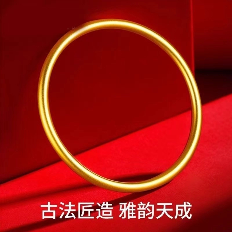 铜合金手镯新款轻奢古法传承素圈手镯实心素圈光a