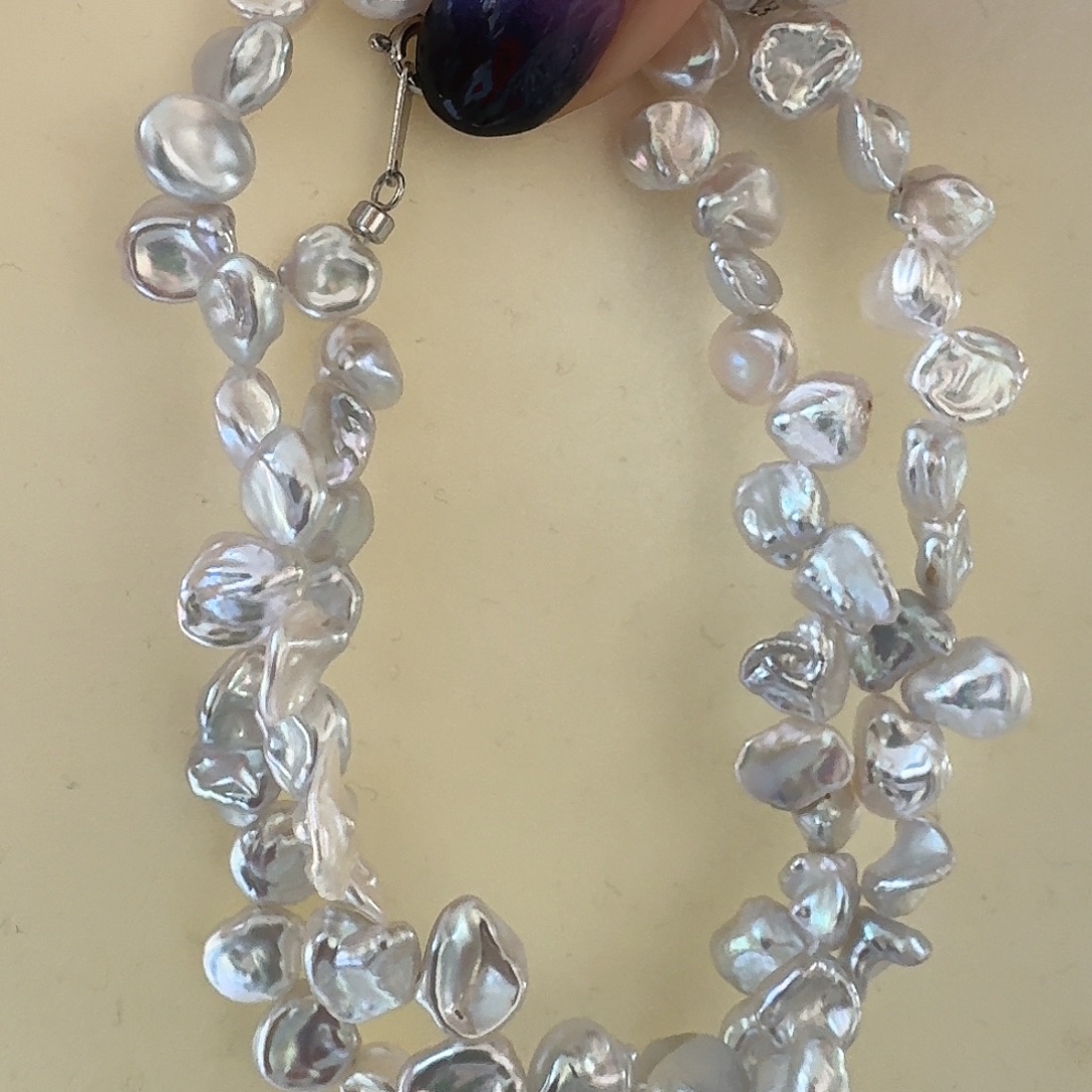 银S925镶嵌淡水珍珠颈饰