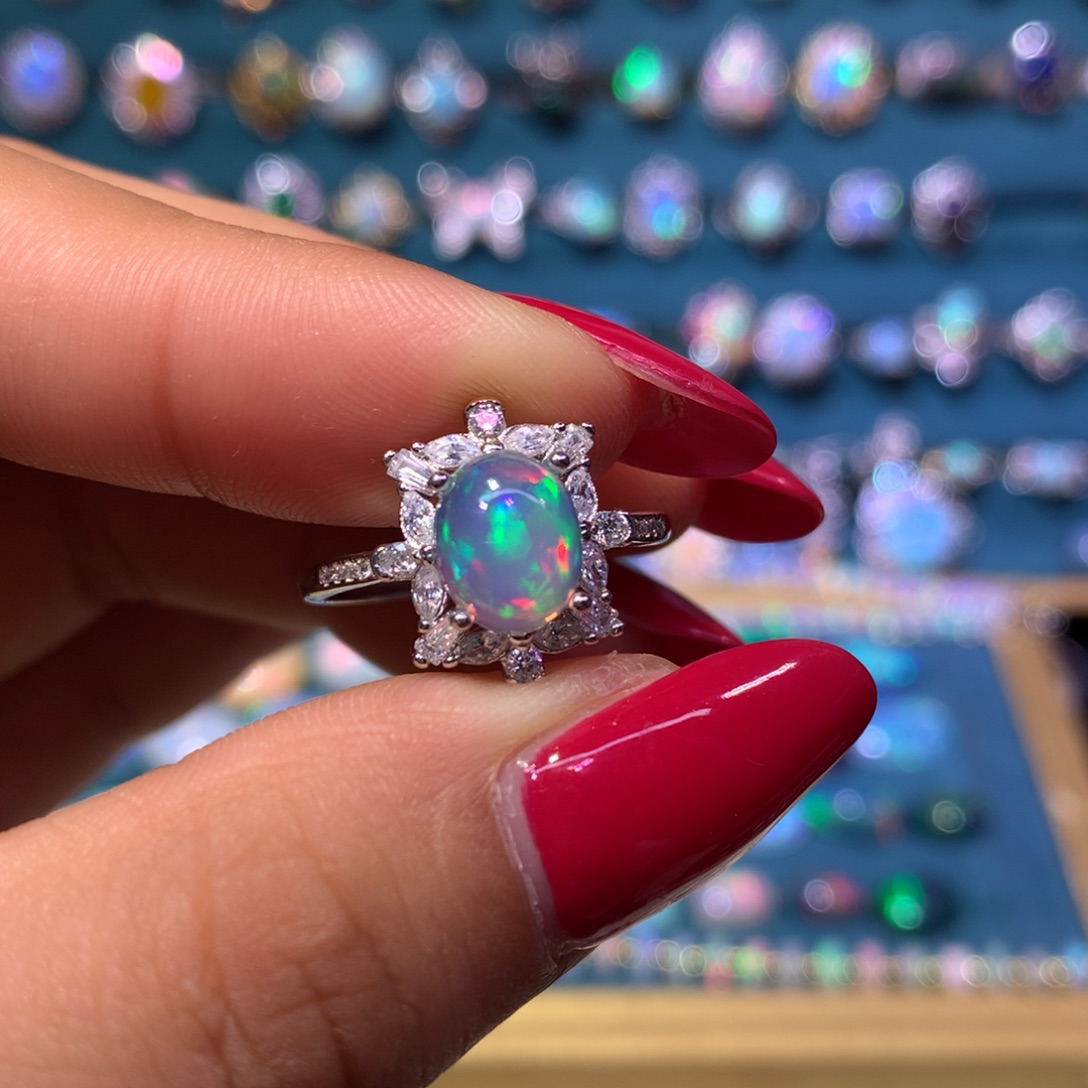 欧泊银S925镶嵌戒指款