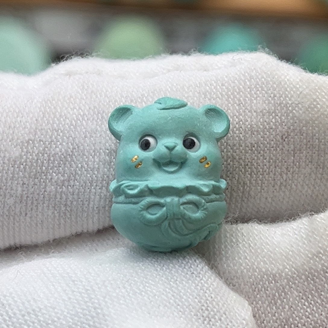 绿松石未镶嵌珠宝奇石福袋鼠