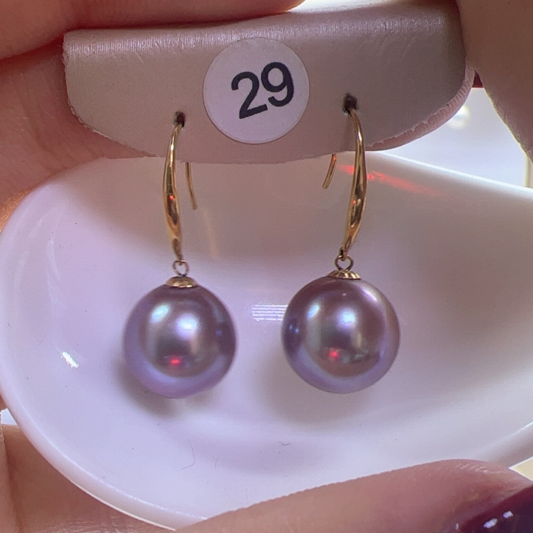 淡水珍珠耳饰18K金镶嵌