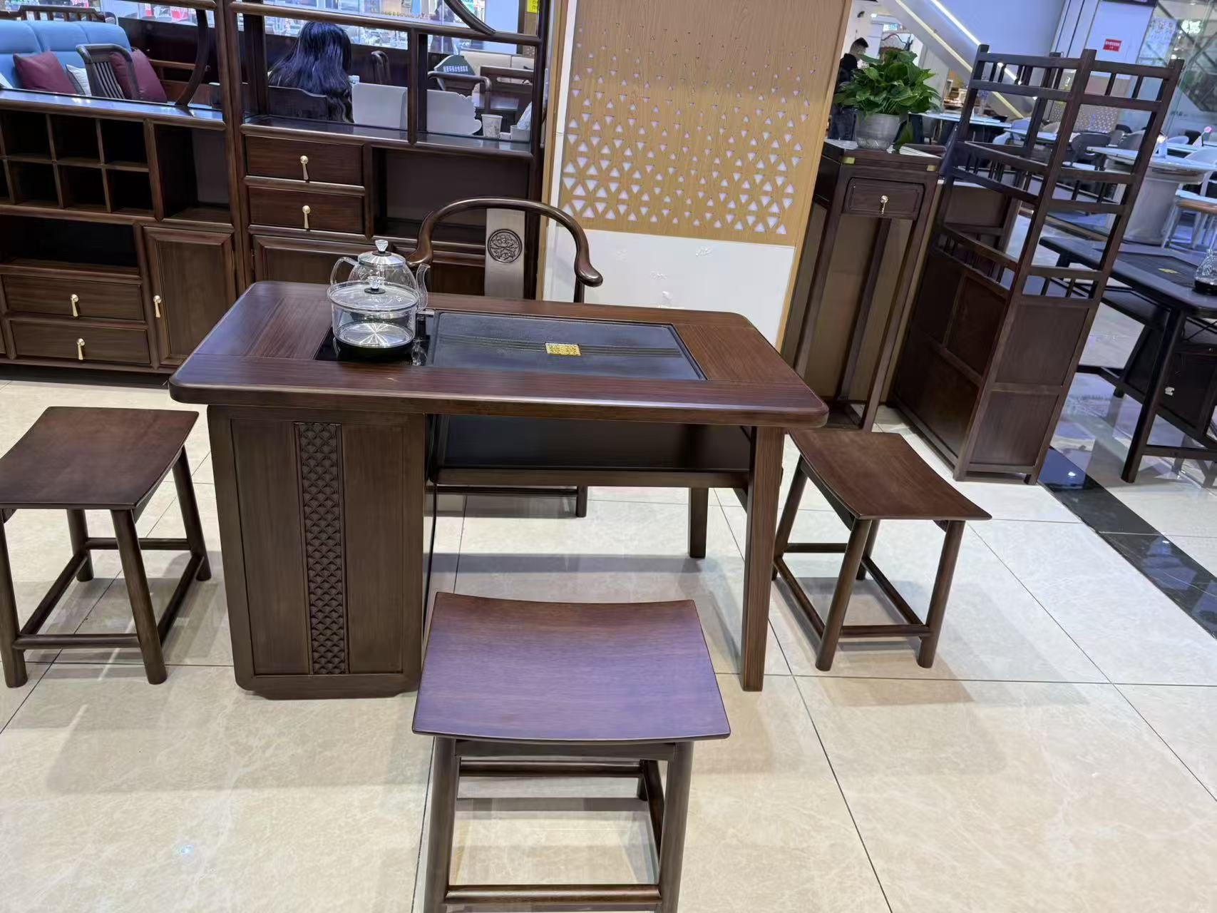 乌金木阳台茶桌实心实木
