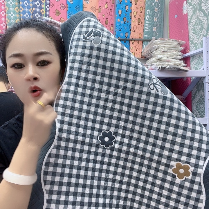 棉灰色小格子纯棉