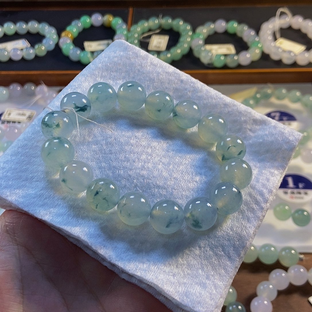 定制翡翠未镶嵌翡翠手串卡12.6