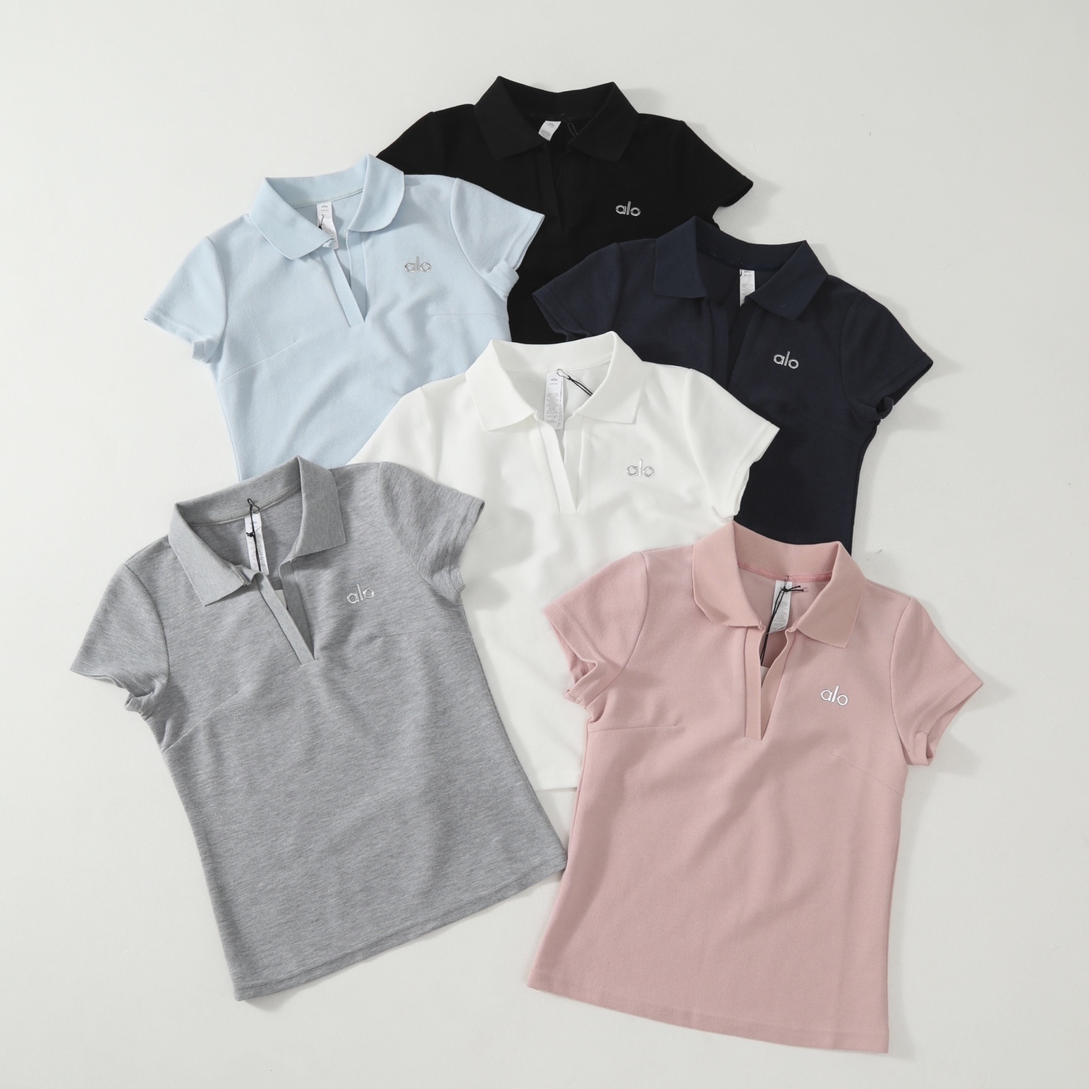 官网正品ALO女士POLO衫短袖运动休闲网球户外翻领T恤防晒透气时尚