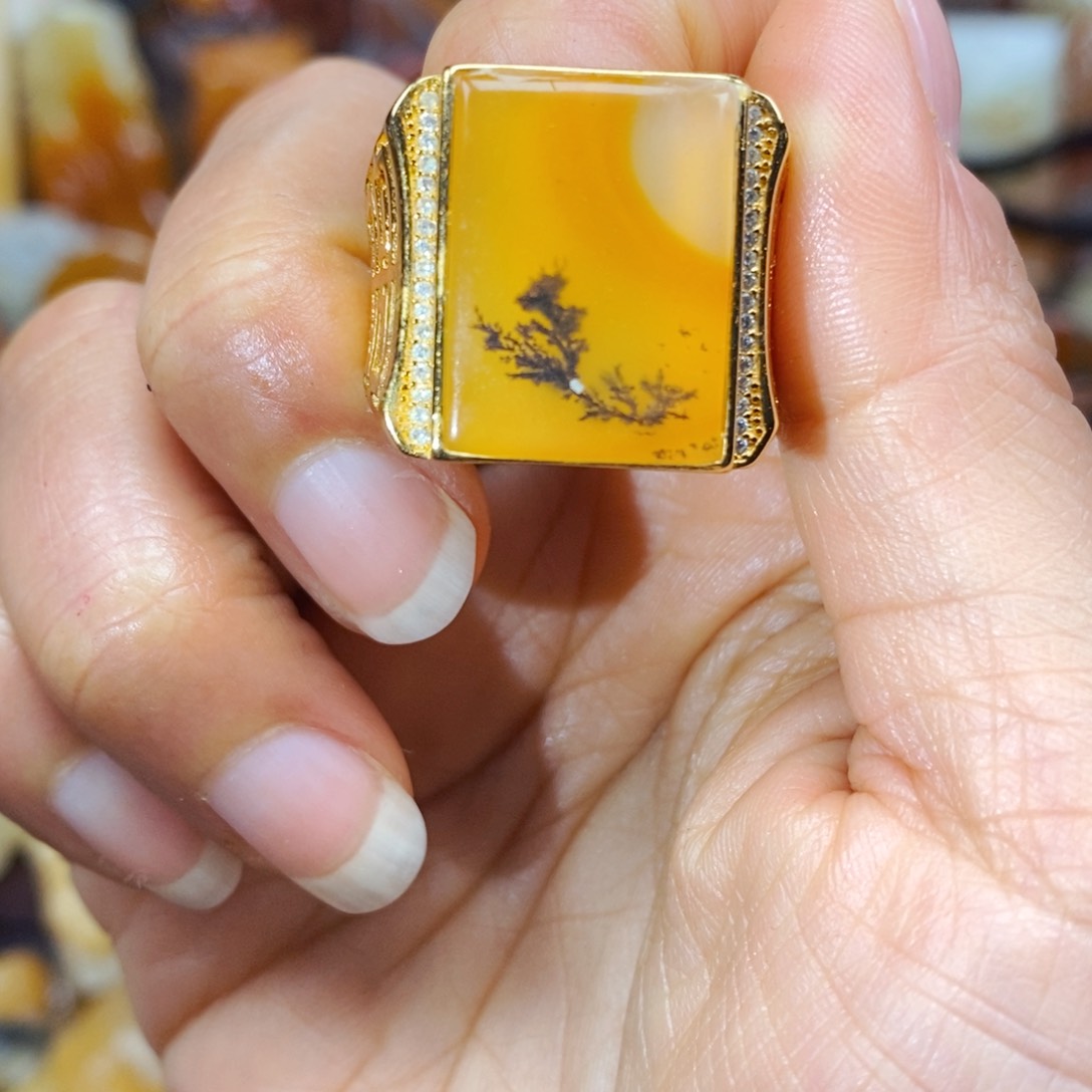 石英质玉（黄龙玉）颈饰未镶嵌