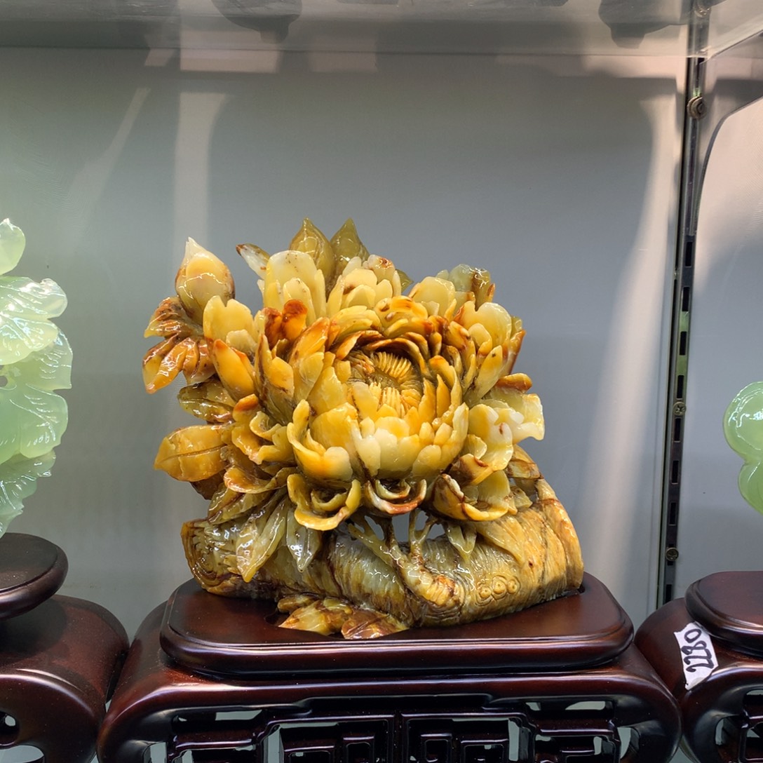 玉家居摆件寓意花开富贵
