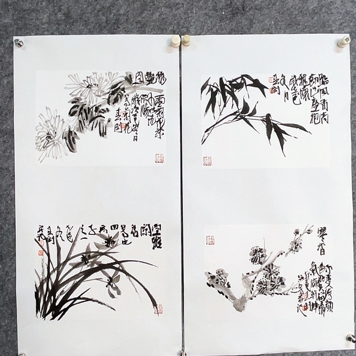 国画崔春刚国画34/26四幅