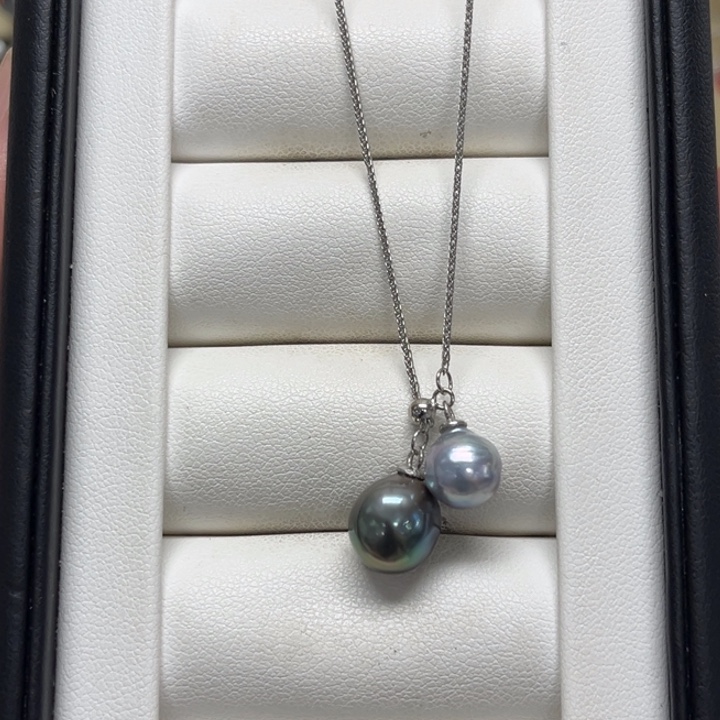 颈饰银S925镶嵌海水珍珠大溪地 真多麻8-10mm 30号