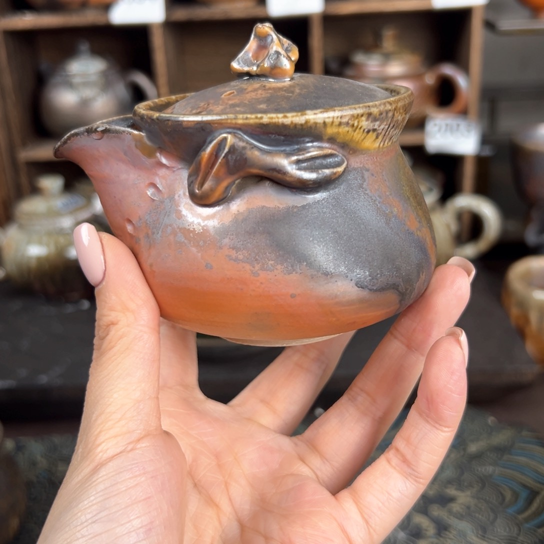 杯柴烧茶器中白宝瓶