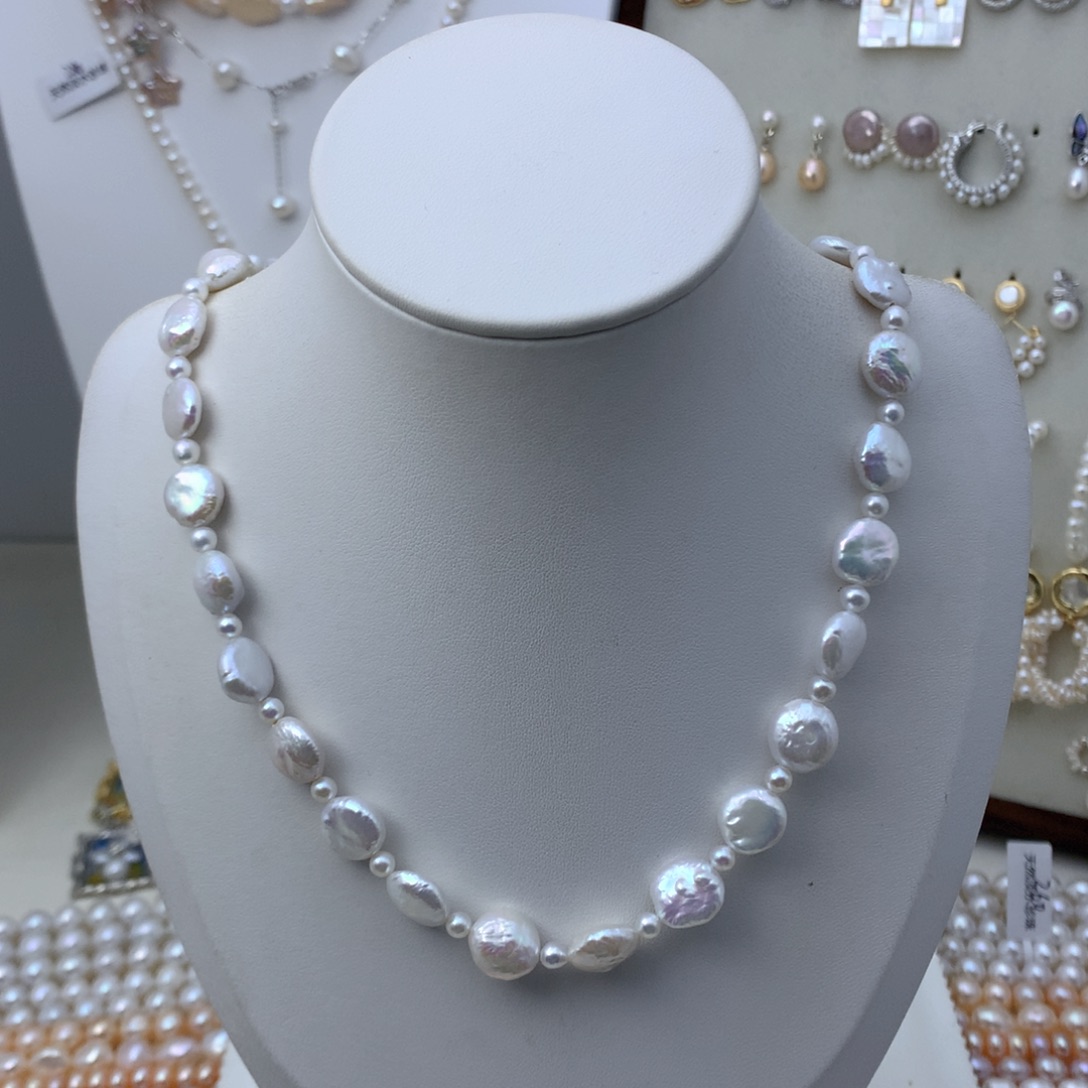 小***密淡水珍珠颈饰合金