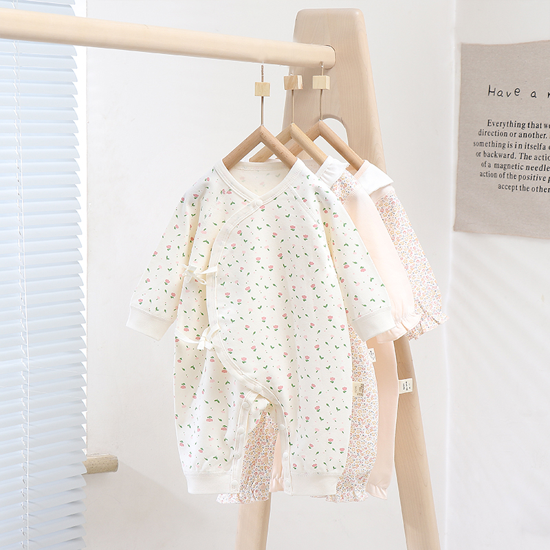 （拍2件送胎袜）幼儿纯棉柔软连体衣A类春秋季长袖哈衣爬服男女