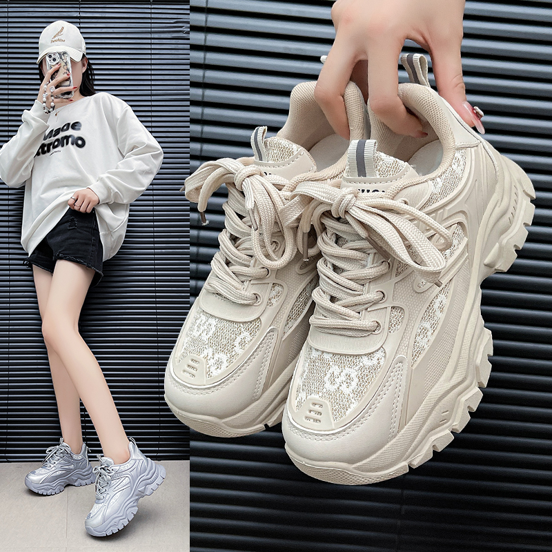 春季新款品牌女鞋百搭厚底网红时尚老爹鞋