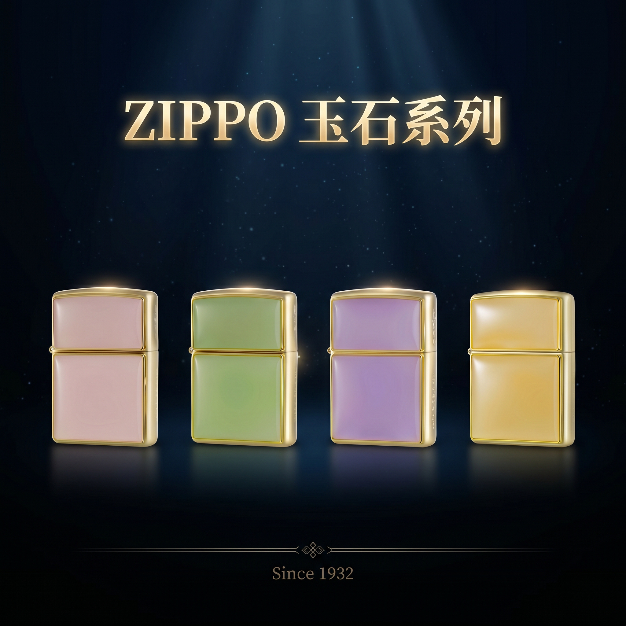 Zippo官方正品玉石系列生日礼物非洲翠阿富汗玉男朋友送礼DYH1X1