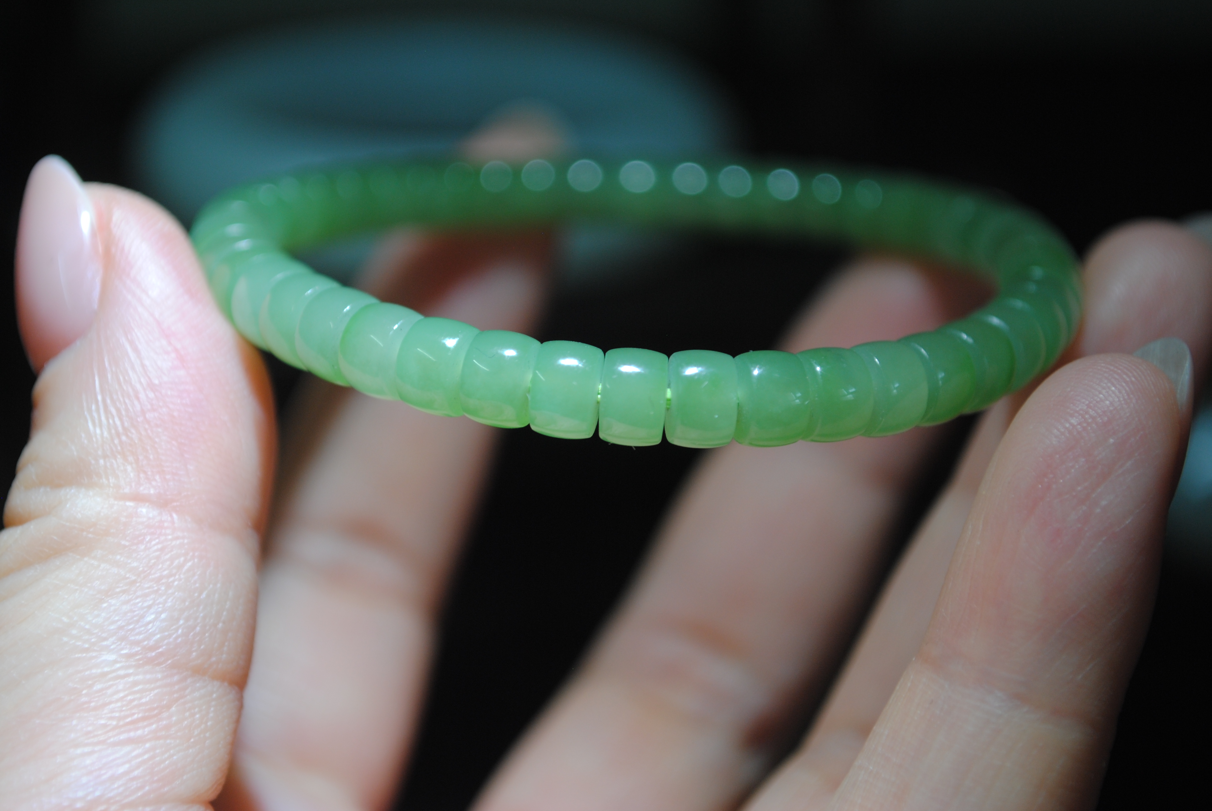 碧玉苹果绿直切手串多样发货