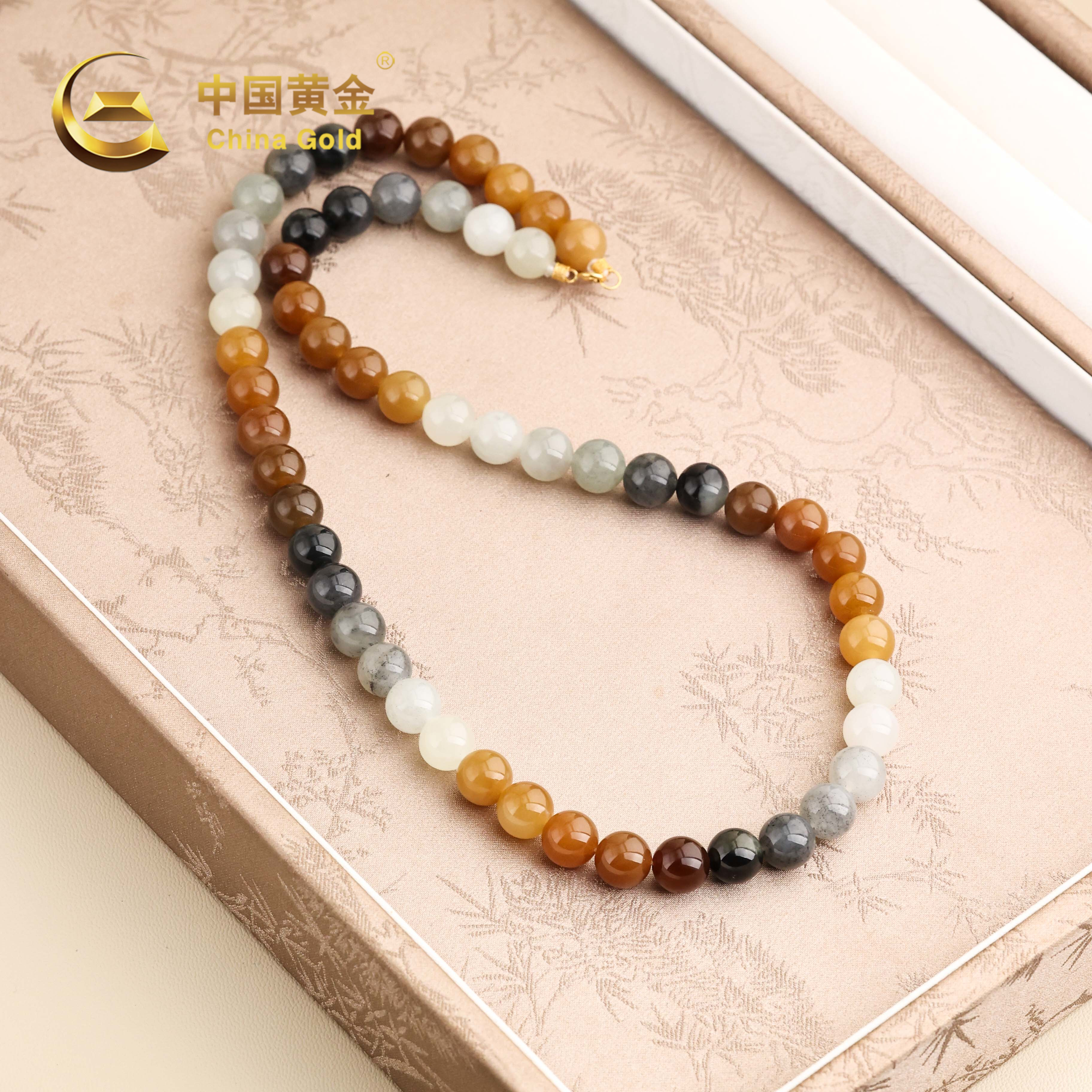  【中国黄金】秋缘 | 和田玉*项链*18K金镶嵌-X3878-Y