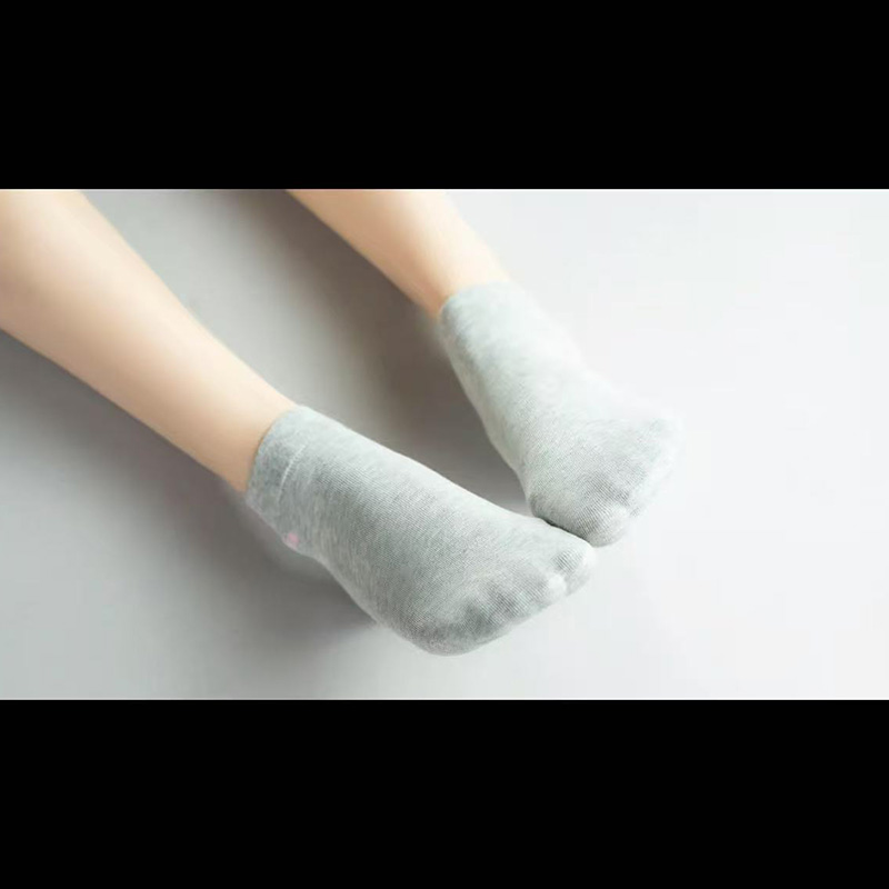 华山泉袜子女袜100%棉抗菌款短筒春秋透气