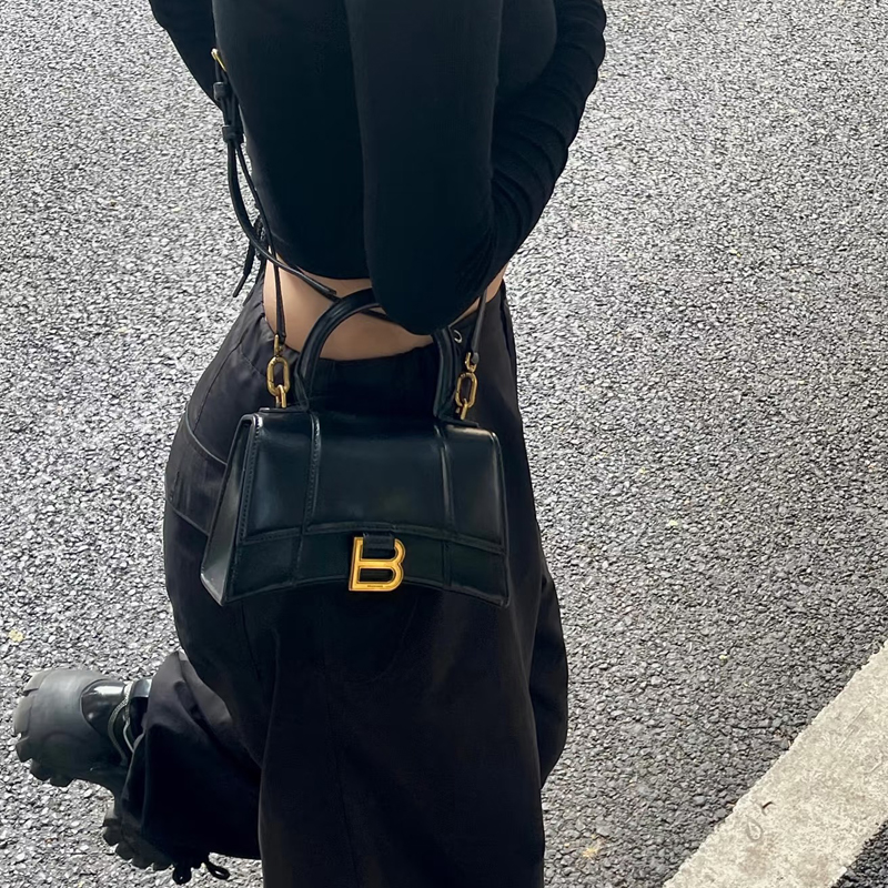 95新 Balenciaga/巴黎世家 巴黎世家  黑金xs码沙漏包 手提单肩包