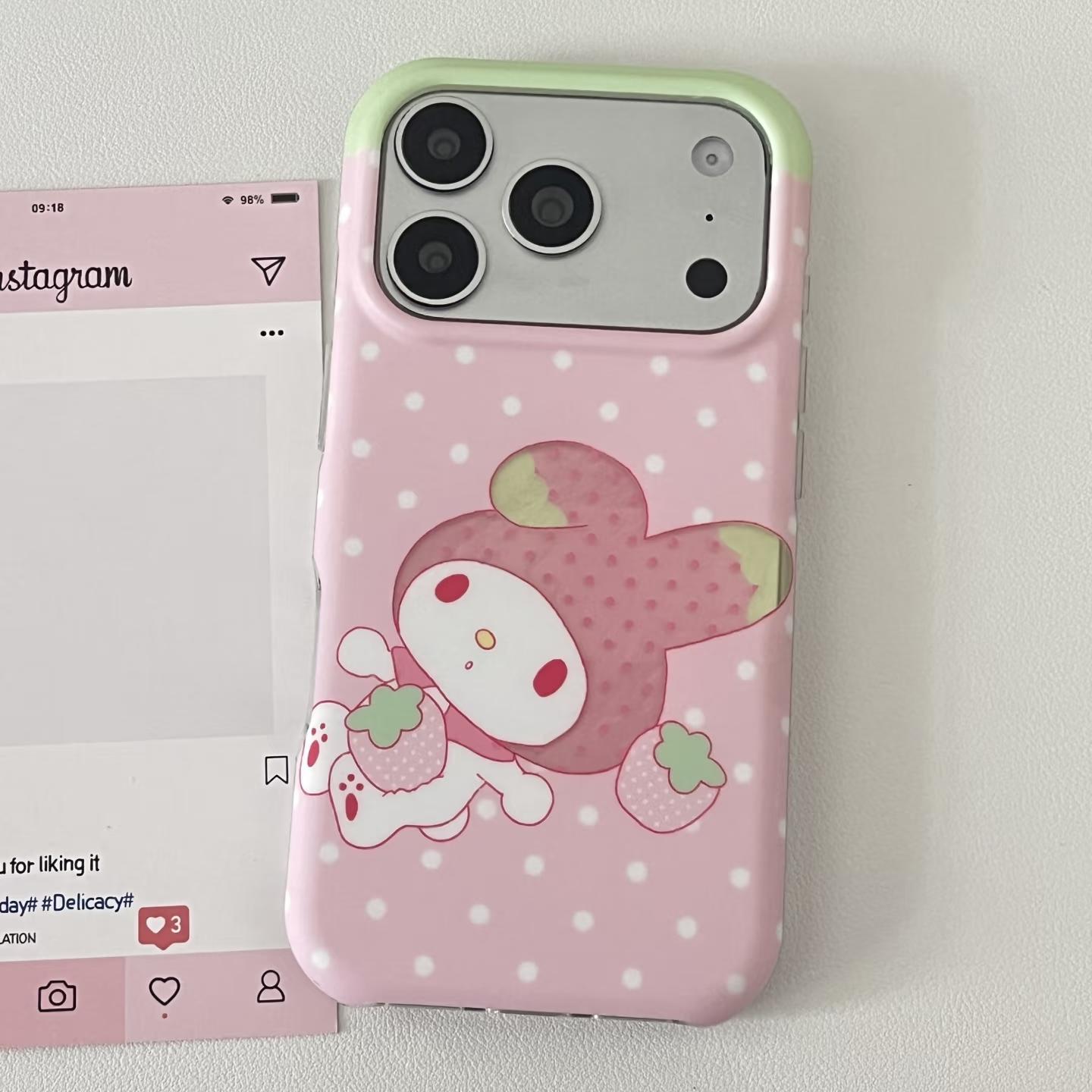 IMD可爱卡通波点草莓美乐蒂适用iPhone17ProMax16苹果15手机壳