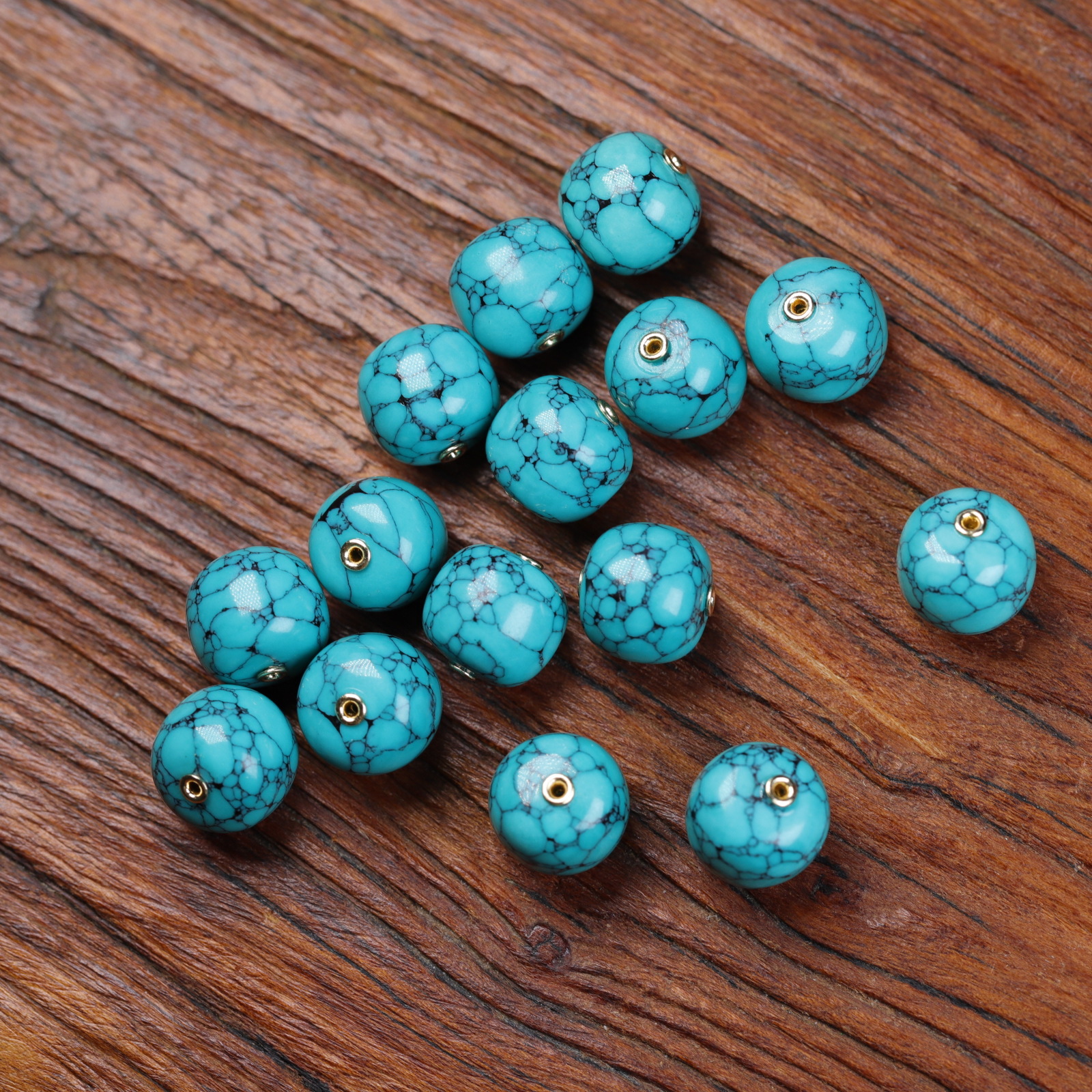 厂家松水草铁线网花纹老型散珠文玩配饰