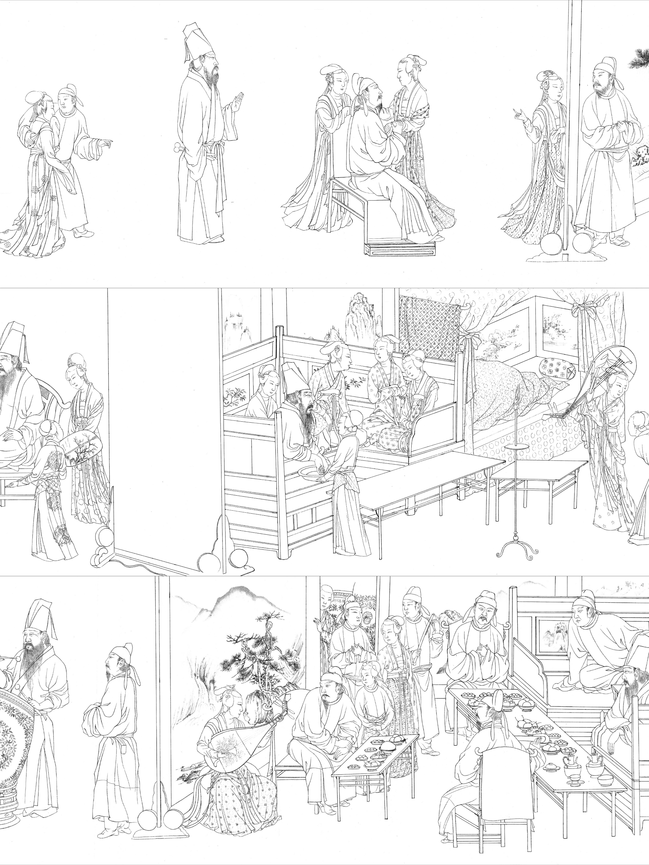 《韩熙载夜宴图》高清扫描版纸质底稿