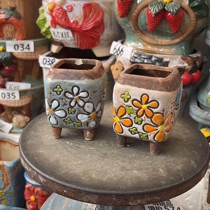 粗陶材质多肉花盆